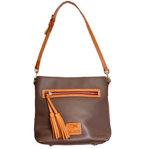 DOONEY & BOURKE Pebbled Grain Leather Shoulder/Crossbody Bag - Elephant - EUC